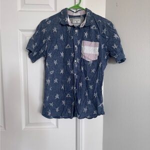 Quiksilver USA button down July 4th Youth Large